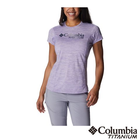 Columbia 哥倫比亞 女款- 鈦 快排短袖上衣-紫色 UAK52540PL (2023春夏)