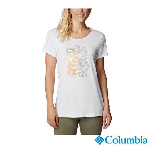 Columbia 哥倫比亞 女款-短袖上衣-白色 UAL31250WT (2023春夏)