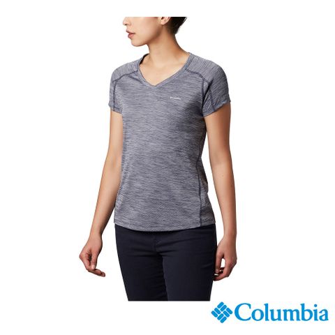 Columbia 哥倫比亞 女款-OFZ UPF30涼感快排短袖上衣-深藍 UAR69140NY (2023春夏)