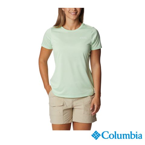 Columbia 哥倫比亞 女款-OFZ涼感快排短袖上衣-綠色 UAK35110GR (2023春夏)
