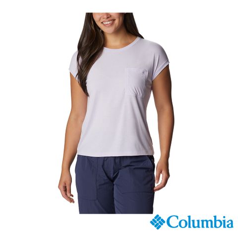 Columbia 哥倫比亞 女款-Omni-Wick 快排短袖上衣-紫色 UAR71490PL (2023春夏)