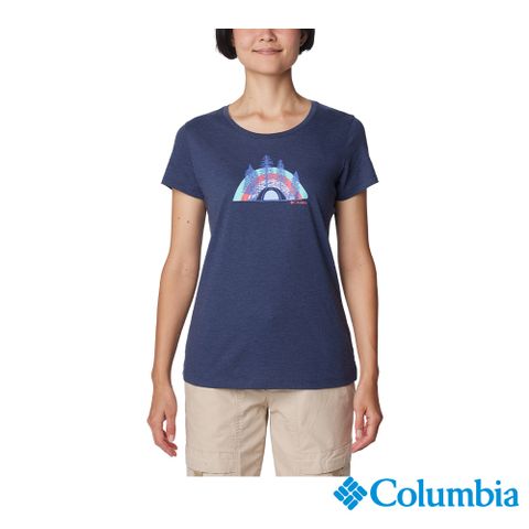 Columbia 哥倫比亞 女款-短袖上衣-深藍色 UAL31250NY (2024春夏)