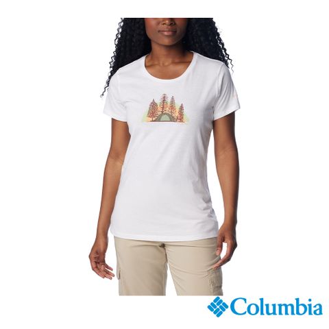 Columbia 哥倫比亞 女款-短袖上衣-白色 UAL31250WT (2024春夏)