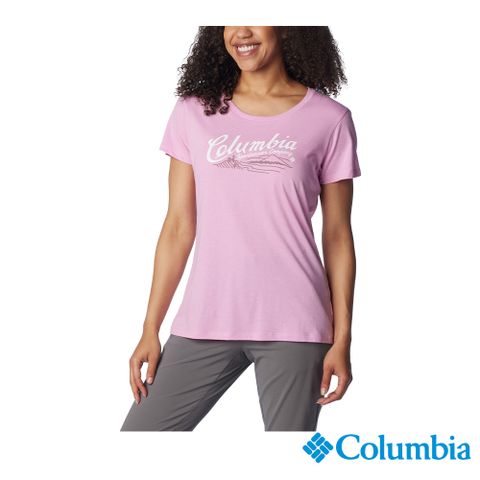 Columbia 哥倫比亞 女款-短袖上衣-粉紅色 UAL31250PK (2024春夏)