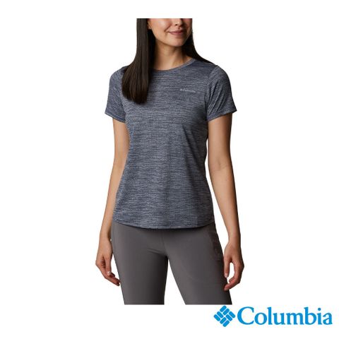 Columbia哥倫比亞 女款-涼感快排短袖上衣-深藍色 UAK35110NY (2024春夏)
