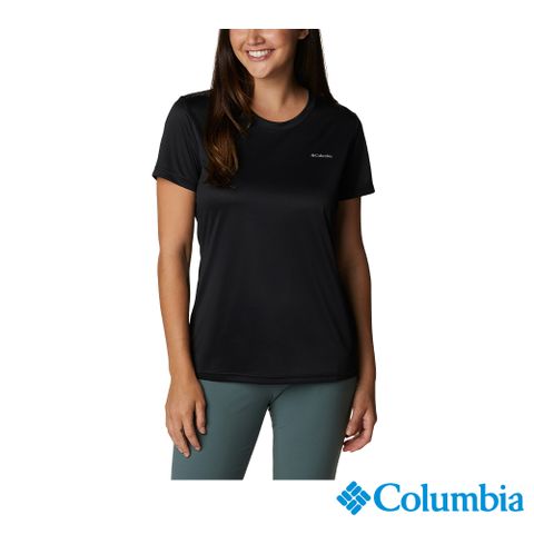 Columbia哥倫比亞 女款-快排短袖上衣-黑色 UAK98050BK (2024春夏)