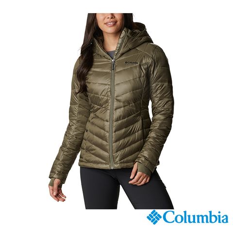 Columbia 哥倫比亞 女款 - 金鋁點 極暖連帽外套-軍綠 UWR71020AG