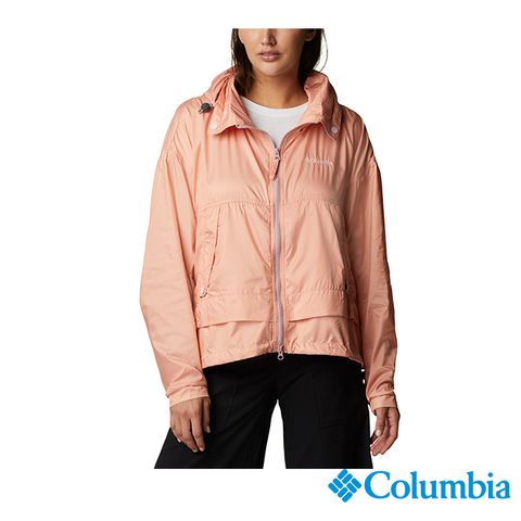 Columbia 哥倫比亞 女款- 防潑水外套-橘紅 UWR81420AH
