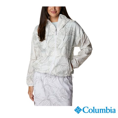 Columbia 哥倫比亞 女款- UPF40防潑水風衣-白色 UWR73300WT