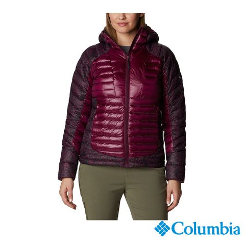 Columbia 哥倫比亞 女款- 金鋁點極致保暖連帽外套-紫紅 UWR42280PD /FW22