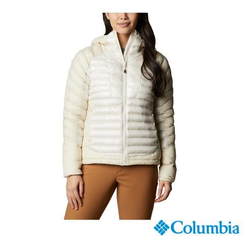 Columbia 哥倫比亞 女款- 金鋁點極致保暖連帽外套-米白 UWR42280BG / FW22