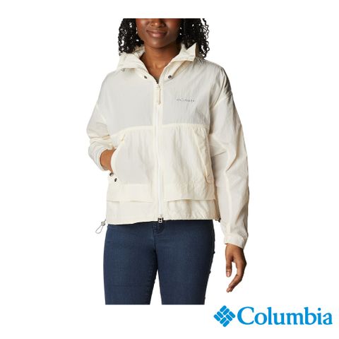 Columbia 哥倫比亞 女款-防潑水風衣外套-淺卡其 UWR81420HI (2024春夏)