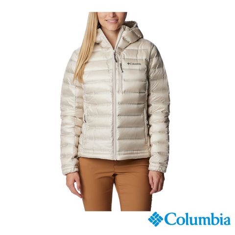 Columbia 哥倫比亞 女款 - Pebble Peak™ 極暖羽絨連帽外套-卡其 UWR85320KI-HF