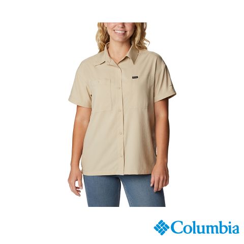 Columbia 哥倫比亞 女款 -女款-Silver Ridge Utility超防曬UPF50快排短袖襯衫-卡其色