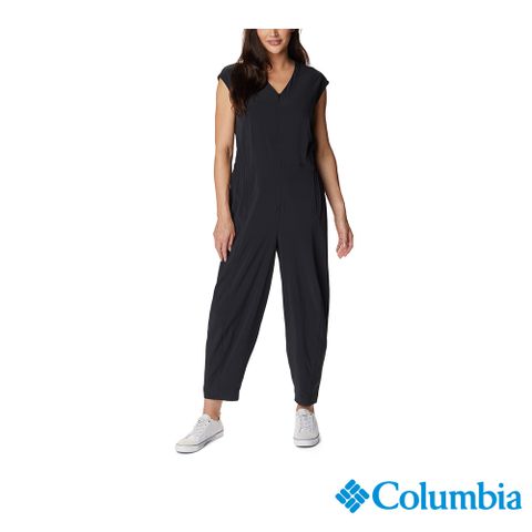 Columbia 哥倫比亞 女款-Omni-Shield 防潑連身背心褲裝-黑色 UAR36160BK (2023春夏)