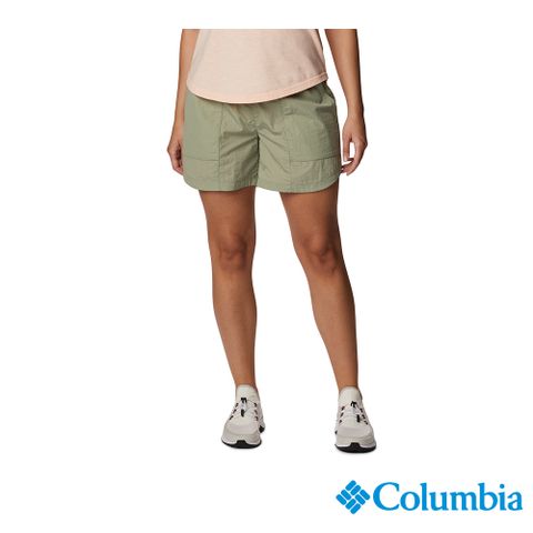 Columbia 哥倫比亞 女款-Omni-Shield 防潑短褲-灰綠 UAR51430GG (2023春夏)