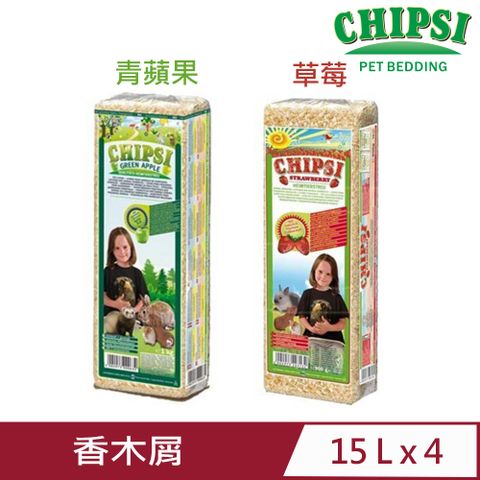 CHIPSI 【4入組】JRS德國-(青蘋果/草莓)香木屑 15L