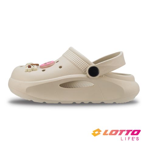 【LOTTO 義大利】童鞋 雲朵洞洞鞋(奶茶)