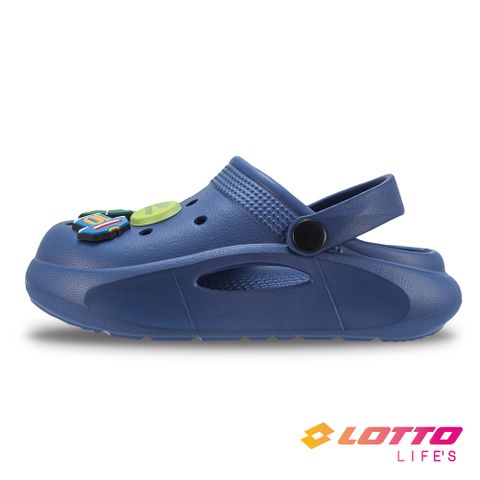 【LOTTO 義大利】童鞋 雲朵洞洞鞋(海軍藍)