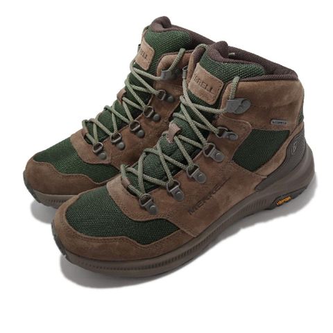 Merrell 戶外鞋 Ontario 85 Mesh WP 男鞋 中筒 防水 支撐 穩定避震 耐磨 黃金大底 棕綠 ML500153 ML500153