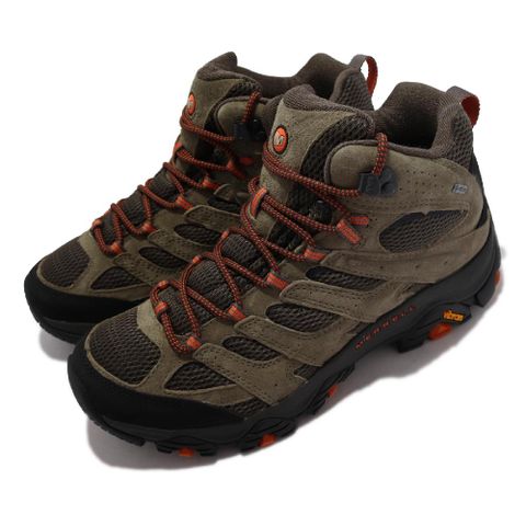 Merrell 戶外鞋 Moab 3 Mid GTX 男鞋 中筒 防水 真皮 支撐避震 耐磨黃金大底 登山 綠 黑 ML035791 ML035791