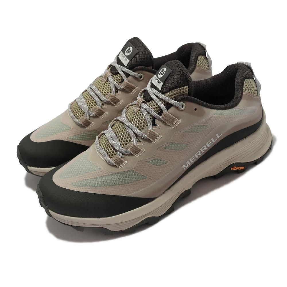 Merrell  戶外鞋 Moab Speed 男鞋 米白 黑 輕量 透氣 黃金大底 耐磨 緩衝 越野 登山 ML067043