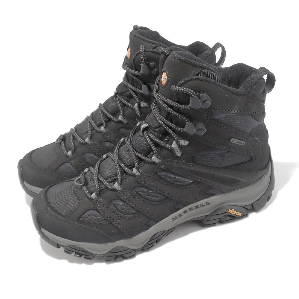 Merrell  越野鞋 Moab 3 APEX Mid WP 男鞋 黑 登山鞋 防水 黃金大底 戶外 郊山 中筒 ML037049