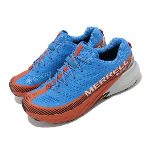 Merrell 邁樂 戶外鞋 Agility Peak 5 GTX 男鞋 女鞋 藍 橘 防水 黃金大底 郊山 登山 越野 ML067747