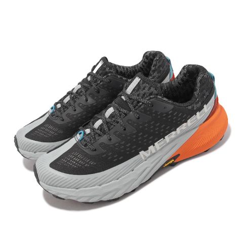 Merrell 邁樂 戶外鞋 Agility Peak 5 男鞋 黑 灰 橘 透氣 黃金大底 郊山 登山 越野 ML068051