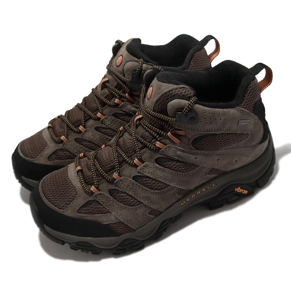 Merrell  越野鞋 Moab 3 Mid GTX 寬楦 男鞋 棕 黑 防水 登山 耐磨 戶外 黃金大底  ML035795W