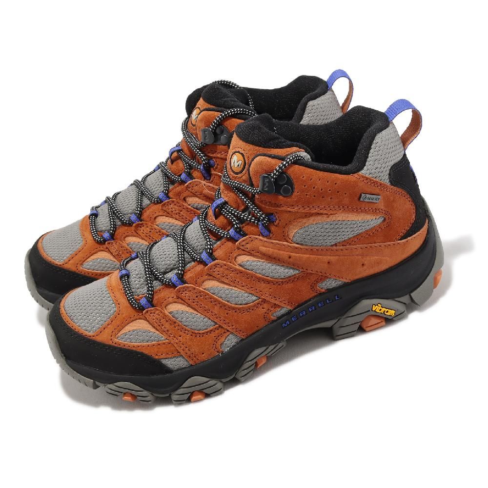 Merrell  邁樂 戶外鞋 Moab 3 Mid GTX 男鞋 橘 黑 防水 Vibram 中筒 越野 郊山 登山 ML037271