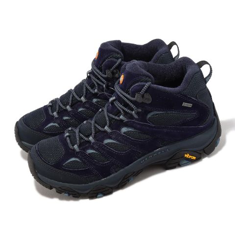 Merrell 邁樂 戶外鞋 Moab 3 Mid GTX 男鞋 藍 防水 越野 中筒 郊山 登山 Vibram ML037733