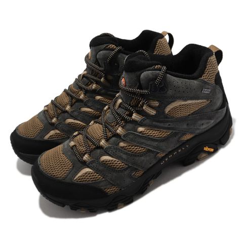 Merrell 邁樂 戶外鞋 Moab 3 Mid GTX 防水 男鞋 灰 棕 支撐 避震 耐磨 Vibram 中筒  ML036251