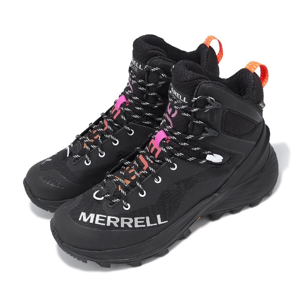 Merrell  邁樂 戶外鞋 Rogue Hiker Mid GTX 男鞋 黑 防水 抓地 黃金大底 緩震 登山鞋 ML037581