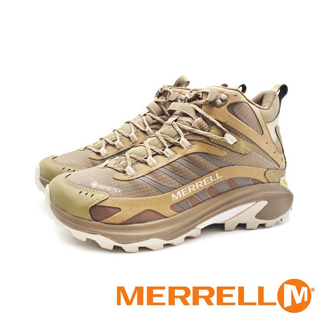 Merrell (男)MOAB SPEED 2 MID GORE-TEX防水輕量登山戶外高筒鞋 男鞋-卡其