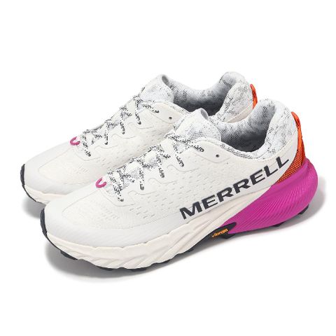 Merrell 邁樂 越野跑鞋 Agility Peak 5 男鞋 白 紫 橘 回彈 抓地 越野 運動鞋 ML068233