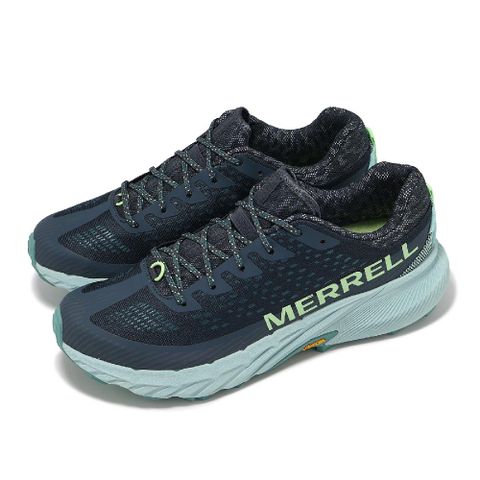 Merrell 邁樂 越野跑鞋 Agility Peak 5 男鞋 藍 綠 抓地 橡膠大底 回彈 運動鞋 ML068195