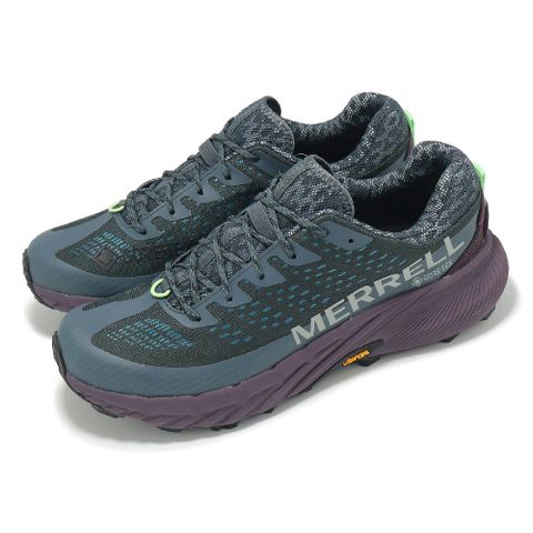 Merrell Merrell 邁樂 越野跑鞋 Agility Peak 5 GTX 男鞋 藍 紫 防水 黃金大底 回彈 戶外 運動鞋 ML068187