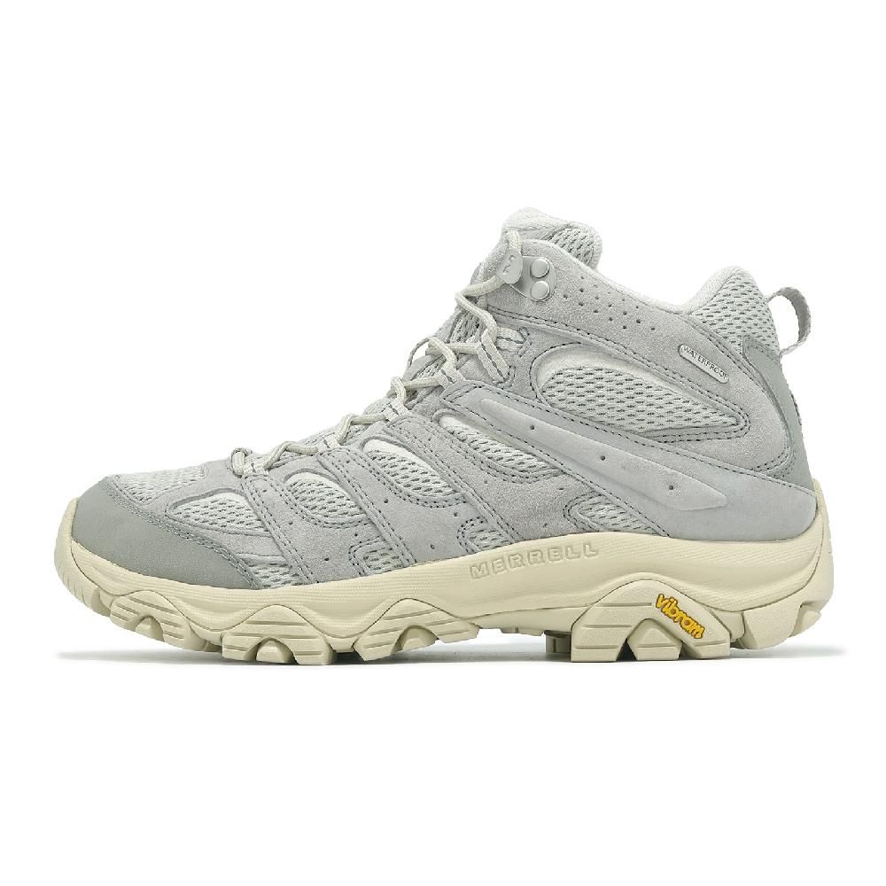 Merrell 邁樂 Merrell 邁樂 戶外鞋 Moab 3 Mid WP 男鞋 灰 米白 防潑水 中筒 黃金大底 登山鞋 廣告主打款 ML038391