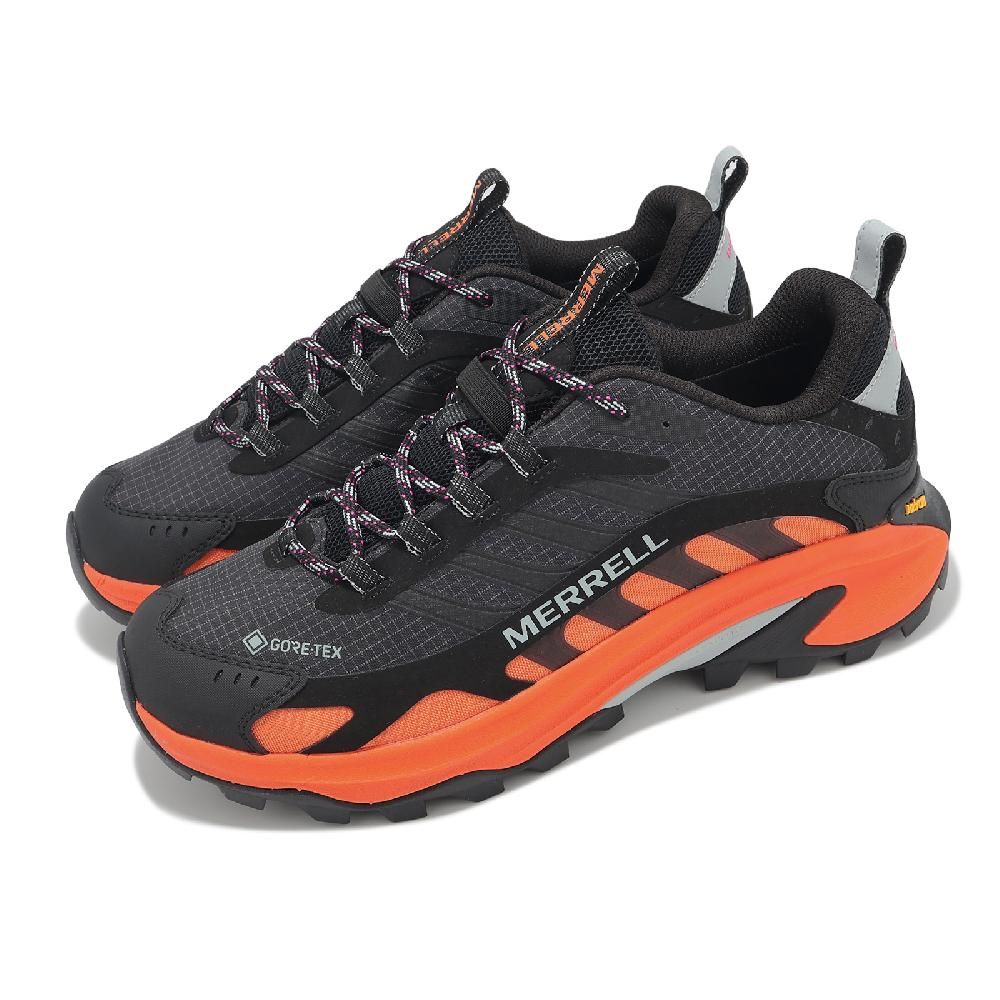 Merrell Merrell 邁樂 戶外鞋 Moab Speed 2 GTX 男鞋 黑橘 防水 抗撕裂 黃金大底 登山鞋  ML038393