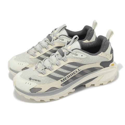 Merrell Merrell 邁樂 戶外鞋 Moab Speed 2 GTX 男鞋 灰 米白 防水 黃金大底 反光 登山鞋 ML037797