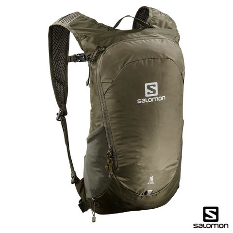 舒適輕量簡約設計SALOMON TRAILBLAZER 10 水袋背包 橄欖綠/橄欖綠/烏木黑