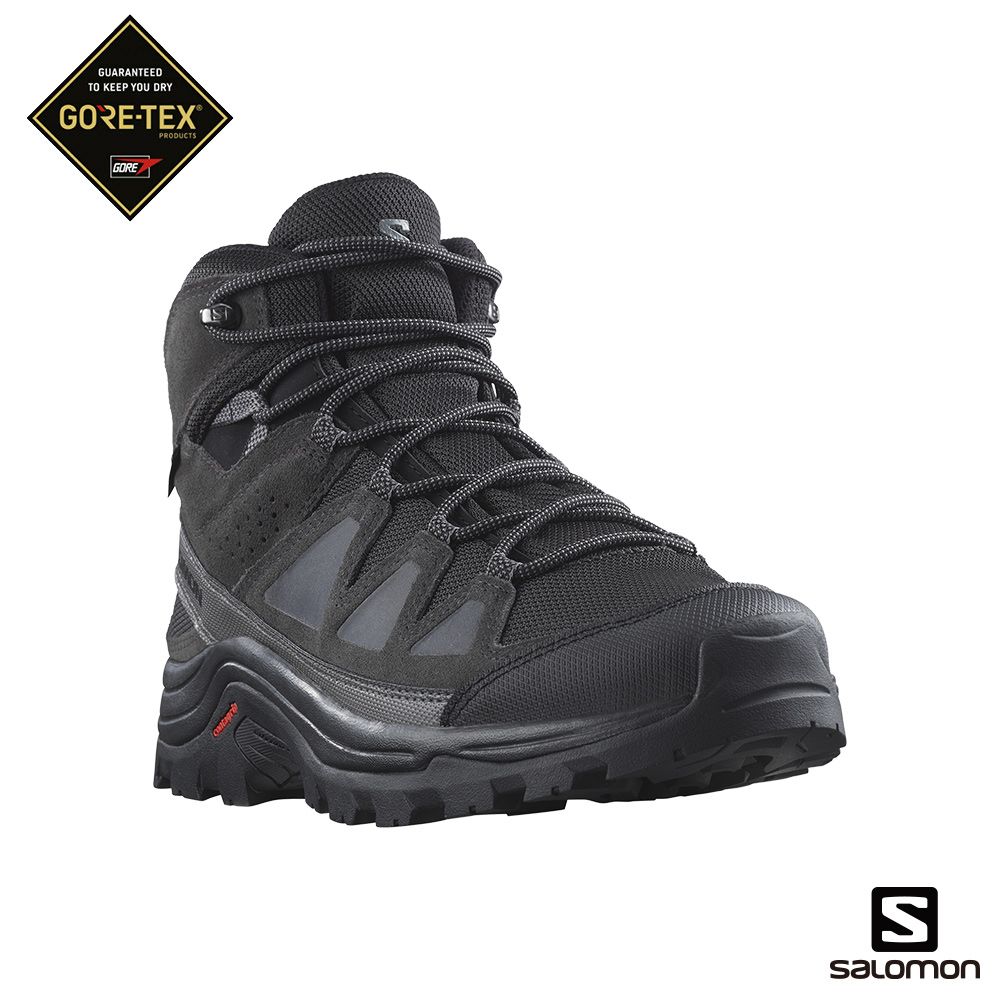 SALOMON  男 QUEST ROVE Goretex 高筒登山鞋 黑/幻灰/磁灰