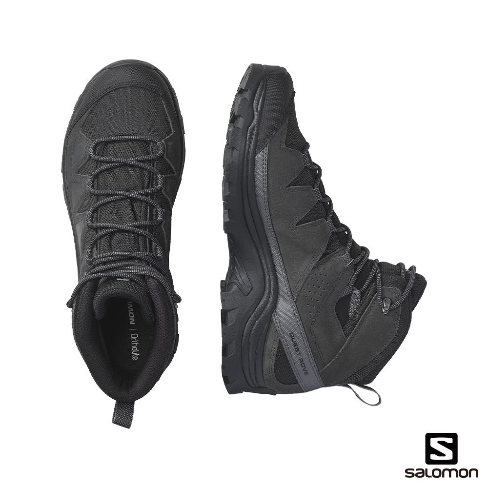 SALOMON  男 QUEST ROVE Goretex 高筒登山鞋 黑/幻灰/磁灰