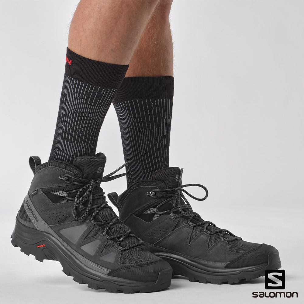 SALOMON  男 QUEST ROVE Goretex 高筒登山鞋 黑/幻灰/磁灰