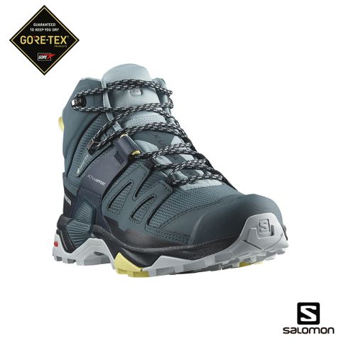 Salomon 女 X ULTRA 4 Goretex 中筒登山鞋 觀星藍/碳黑/石頭藍