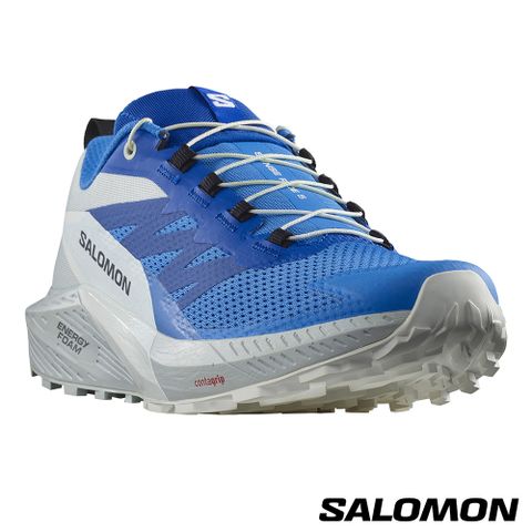 全方位越野跑鞋SALOMON 男 SENSE RIDE 5 野跑鞋 伊比薩藍/黃金石藍/白
