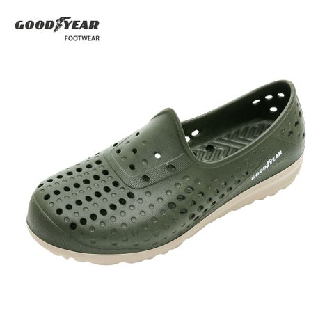 Goodyear 固特異 多功能洞洞鞋 男/晴雨兩用鞋 墨綠(GAMP33325)