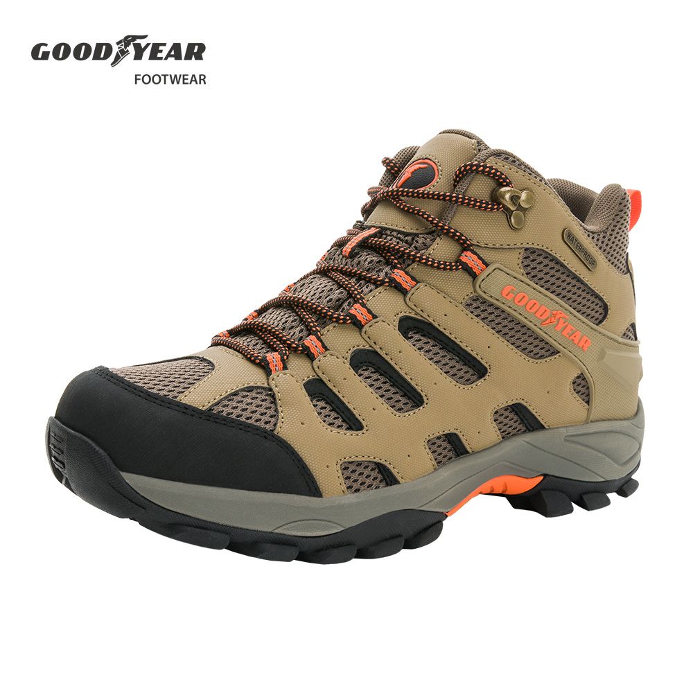 Goodyear 固特異 郊山健行鞋/男款 戶外郊山 透濕 高筒防水 卡其(山之王者GAMO33511)