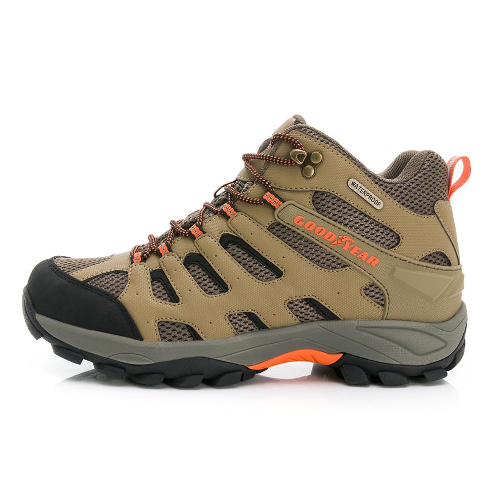 Goodyear 固特異 郊山健行鞋/男款 戶外郊山 透濕 高筒防水 卡其(山之王者GAMO33511)